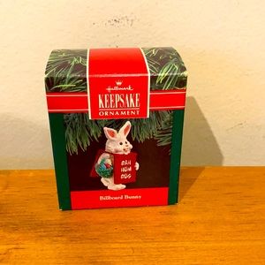1990 Hallmark Keepsake Ornament Billboard Bunny Bah Hum Bug Ban Fruitcake